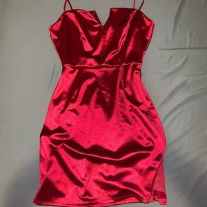 Red Satin Mini Dress